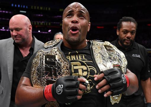 Daniel Cormier celebrates after his submission victory over Derrick Lewis in their UFC heavyweight championship bout during the UFC 230 event inside Madison Square Garden on November 3, 2018 in New York, New York. (Photo by Jeff Bottari/Zuffa LLC)