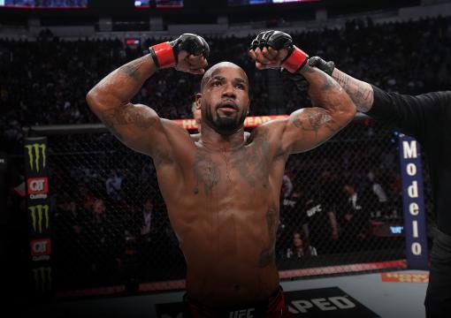 Bobby Green reacts after defeating Nasrat Haqparast of Germany in their lightweight fight during the UFC 271 event at Toyota Center on February 12, 2022 in Houston, Texas. (Photo by Josh Hedges/Zuffa LLC)