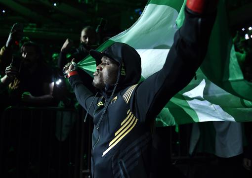 Kamaru Usman of Nigeria prepares to fight Colby Covington in their UFC welterweight championship fight during the UFC 268 event at Madison Square Garden
