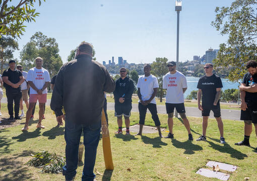 UFC 293 athletes participate in the welcome ceremony at Barangaroo Reserve in Sydney, Australia on September 5, 2023. (Photo by Maddyn Johnstone-Thomas/Zuffa LLC)