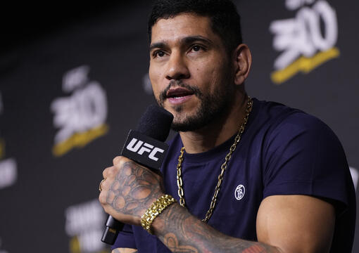 Alex Pereira interacts with fans during a Q&A session prior to the UFC 299 ceremonial weigh-in at Kaseya Center on March 08, 2024 in Miami, Florida. (Photo by Chris Unger/Zuffa LLC via Getty Images)
