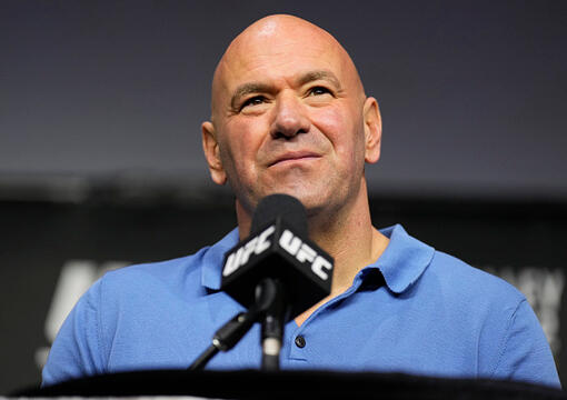 UFC CEO Dana White is seen on stage during the UFC 299 press conference at Kaseya Center on March 07, 2024 in Miami, Florida. (Photo by Mike Roach/Zuffa LLC)