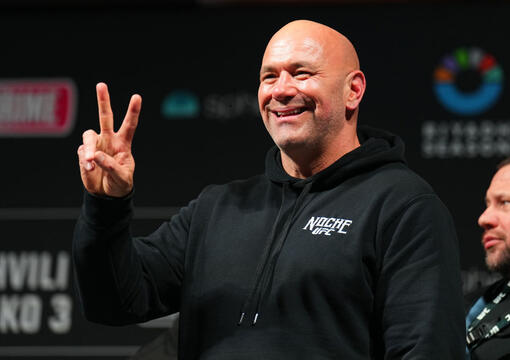 UFC CEO Dana White is seen on stage during the UFC 306 at Riyadh Season Noche UFC Ceremonial Weigh-in at Sphere on September 13, 2024 in Las Vegas, Nevada. (Photo by Chris Unger/Zuffa LLC)