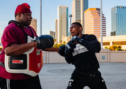 Joaquin Buckley trains in Tampa, Florida, on December 9, 2024. (Photo by Zac Pacleb/Zuffa LLC)