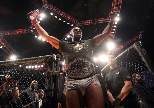 Black History: Jon Jones Celebrates his victory over Alexander Gustafsson, a battle which was inducted into the UFC Hall of Fame ('20) Fight Wing