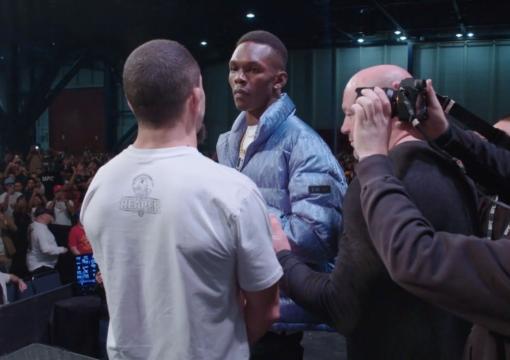 UFC middleweight champion Israel Adesanya faces off with UFC 271 challenger Robert Whittaker.