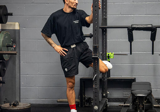 Max Holloway does strength and conditioning training ahead of his UFC 308 main event, October 2024 (Photo by Katie Schmeichel/Zuffa LLC)