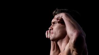Stephen Thompson poses on the scale during the UFC 217 weigh-in inside Madison Square Garden on November 3, 2017 in New York City. (Photo by Brandon Magnus/Zuffa LLC)