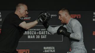 PHILADELPHIA, PA - MARCH 27: Justin Gaethje works out prior to his lightweight fight against Edson Barboza at 2300 Arena on March 27, 2019 in Philadelphia, Pennsylvania. (Photo by Drew Hallowell/Zuffa LLC/Zuffa LLC)