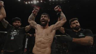 SAO PAULO, BRAZIL - SEPTEMBER 22: Elizeu Zaleski dos Santos of Brazil celebrates after knocking out Luigi Vendramini of Brazil in their welterweight bout during the UFC Fight Night event at Ibirapuera Gymnasium on September 22, 2018 in Sao Paulo, Brazil. (Photo by Buda Mendes/Zuffa LLC/Zuffa LLC via Getty Images)