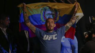 BUENOS AIRES, ARGENTINA - NOVEMBER 16: Marlon Vera of Ecuador enters the arena during UFC 140 Weight In at Parque Roca Arena on November 16, 2018 in Buenos Aires, Argentina. (Photo by Alexandre Schneider /Zuffa LLC/Zuffa LLC)
