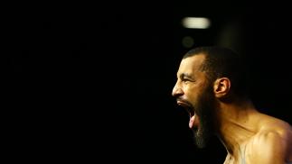 NEW YORK, NY - APRIL 06: Devin Clark poses on the scale during the UFC 223 official weigh-ins at Barclays Center on April 6, 2018 in New York City. (Photo by Mike Stobe/Zuffa LLC/Zuffa LLC via Getty Images)