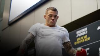 ATLANTA, GA - APRIL 10: UFC lightweight Dustin Poirier works out for fans and media during the UFC 236 Open Workouts event at the College Football Hall of Fame on April 10, 2019 in Atlanta, Georgia. (Photo by Carmen Mandato/Zuffa LLC via Getty Images)