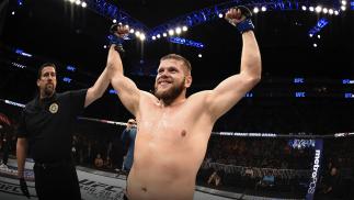 SALT LAKE CITY, UT - AUGUST 06: Marcin Tybura of Poland celebrates his knockout victory over Viktor Pesta of the Czech Republic in their heavyweight bout during the UFC Fight Night event at Vivint Smart Home Arena on August 6, 2016 in Salt Lake City, Utah. (Photo by Jeff Bottari/Zuffa LLC/Zuffa LLC via Getty Images)