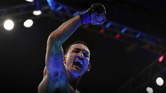 RIO DE JANEIRO, BRAZIL - JUNE 03: Max Holloway celebrates after his TKO victory over Jose Aldo of Brazil in their UFC featherweight championship bout during the UFC 212 event at Jeunesse Arena on June 3, 2017 in Rio de Janeiro, Brazil. (Photo by Buda Mendes/Zuffa LLC/Zuffa LLC via Getty Images)