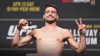 ATLANTA, GA - APRIL 12: Randy Costa poses on the scale during the UFC 236 weigh-in at State Farm Arena on April 12, 2019 in Atlanta, Georgia. (Photo by Josh Hedges/Zuffa LLC/Zuffa LLC via Getty Images)