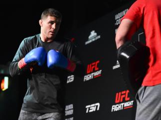 OTTAWA, ON - MAY 01: Al Iaquinta performs an open workout for fans and media during the UFC Fight Night Open Workouts event at Barrymores Music Hall on May 1, 2019 in Ottawa, Ontario, Canada. (Photo by Minas Panagiotakis/Zuffa LLC/Zuffa LLC via Getty Images)