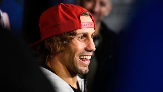 Urijah Faber talks with press