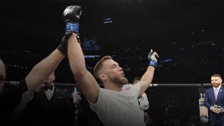 DENVER, CO - NOVEMBER 10: Bobby Moffett celebrates after defeating Chas Skelly by TKO/submission in their featherweight bout during the UFC Fight Night event inside Pepsi Center on November 10, 2018 in Denver, Colorado. (Photo by Josh Hedges/Zuffa LLC/Zuffa LLC via Getty Images)