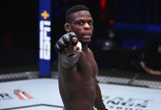 Phillip Hawes reacts after his knockout victory over Khadzhimurat Bestaev in a middleweight bout during week six of Dana White's Contender Series season four at UFC APEX on September 08, 2020 in Las Vegas, Nevada. (Photo by Chris Unger/Zuffa LLC)