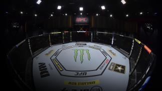 A general view of the Octagon prior to the UFC 255 event at UFC APEX on November 21, 2020 in Las Vegas, Nevada. (Photo by Jeff Bottari/Zuffa LLC)