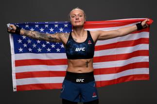 Miranda Granger poses for a portrait backstage during the UFC Fight Night event at the Prudential Center on August 3, 2019 in Newark, New Jersey. (Photo by Mike Roach/Zuffa LLC/Zuffa LLC via Getty Images)