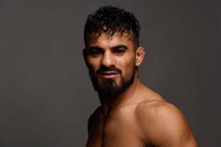 Khalid Taha of Germany poses for a post fight portrait backstage during the UFC 236 event at State Farm Arena on April 13, 2019 in Atlanta, Georgia. (Photo by Mike Roach/Zuffa LLC)