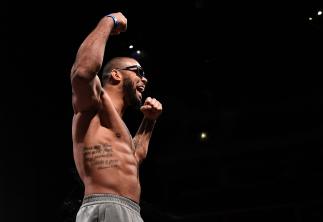 Thiago Santos of Brazil poses on the scale during the UFC Fight Night weigh-in at O2 arena on February 22, 2019 in Prague, Czech Republic. (Photo by Mike Roach/Zuffa LLC)