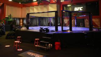 A general view of the Octagon prior to the UFC 252 event at UFC APEX on August 15, 2020 in Las Vegas, Nevada. (Photo by Chris Unger/Zuffa LLC)