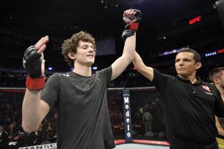 Chase Hooper celebrates after defeating Daniel Teymur at UFC 248