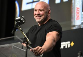 UFC president Dana White interacts with media during the UFC Fight Night press conference at UFC APEX on September 17, 2020 in Las Vegas, Nevada. (Photo by Chris Unger/Zuffa LLC)