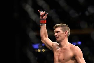 NEW YORK, NY - NOVEMBER 04: Stephen Thompson celebrates his victory over Jorge Masvidal in their welterweight bout during the UFC 217 event at Madison Square Garden on November 4, 2017 in New York City. (Photo by Jeff Bottari/Zuffa LLC)