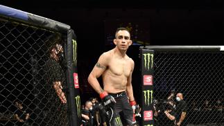 Tony Ferguson prepares to fight Justin Gaethje in their UFC interim lightweight championship fight during the UFC 249 event at VyStar Veterans Memorial Arena on May 09, 2020 in Jacksonville, Florida. (Photo by Jeff Bottari/Zuffa LLC)