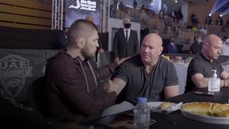Dana White & Khabib Meet At A Local MMA Event In UAE on Lookin' For a Fight
