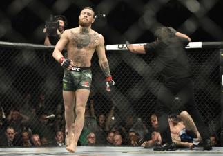 Conor McGregor of Ireland celebrates after knocking out Donald Cerrone in their welterweight fight during the UFC 246 event at T-Mobile Arena on January 18, 2020 in Las Vegas, Nevada. (Photo by Chris Unger/Zuffa LLC)