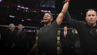 Mike Davis celebrates his KO victory over Thomas Gifford in their lightweight bout during the UFC Fight Night event at Amalie Arena on October 12, 2019 in Tampa, Florida. (Photo by Josh Hedges/Zuffa LLC)