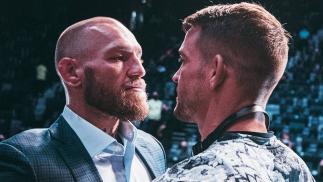 Dustin Poirier e Conor McGregor na Coletiva de Imprensa do UFC 257