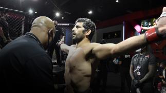 Beneil Dariush of Iran prepares to fight Scott Holtzman in their lightweight fight during the UFC Fight Night event at UFC APEX on August 08, 2020 in Las Vegas, Nevada. (Photo by Chris Unger/Zuffa LLC)