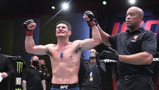 Charles Rosa celebrates after his decision victory over Kevin Aguilar in their lightweight fight during the UFC Fight Night event at UFC APEX on June 13, 2020 in Las Vegas, Nevada. (Photo by Chris Unger/Zuffa LLC)