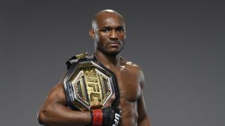 Kamaru Usman of Nigeria poses for a portrait after his victory during the UFC 258 event at UFC APEX on February 13, 2021 in Las Vegas, Nevada. (Photo by Mike Roach/Zuffa LLC)