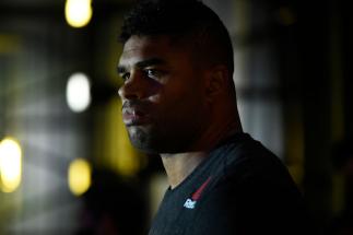 Alistair Overeem of the Netherlands prepares to fight Augusto Sakai of Brazil in a heavyweight fight during the UFC Fight Night event at UFC APEX on September 05, 2020 in Las Vegas, Nevada.