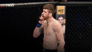 Cory Sandhagen celebrates his victory over Marlon Moraes of Brazil in their bantamweight bout during the UFC Fight Night event inside Flash Forum on UFC Fight Island on October 11, 2020 in Abu Dhabi, United Arab Emirates. (Photo by Josh Hedges/Zuffa LLC)