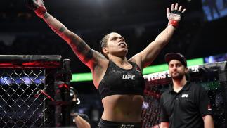 Amanda Nunes of Brazil enters the octagon during the UFC 245 event at T-Mobile Arena on December 14, 2019 in Las Vegas, Nevada. (Photo by Jeff Bottari/Zuffa LLC)