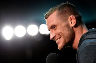 Davey Grant of England interacts with media during the UFC 204 Ultimate Media Day at Manchester Central on October 6, 2016 in Manchester, England. (Photo by Josh Hedges/Zuffa LLC)
