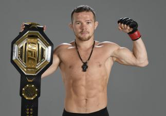 Petr Yan of Russia poses for a portrait after his victory over Jose Aldo during the UFC 251 event at Flash Forum on UFC Fight Island on July 12, 2020 on Yas Island, Abu Dhabi, United Arab Emirates. (Photo by Mike Roach/Zuffa LLC )