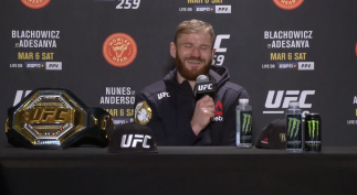 UFC Light Heavyweight Champion Jan Blachowicz Participates in a Post-fight Press Conference after His Victory at UFC 259: Blachowicz vs Adesanya on March 6, 2021.