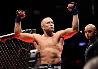Georges St-Pierre of Canada prepares to enter the Octagon prior to facing Michael Bisping of England in their UFC middleweight championship bout during the UFC 217 event inside Madison Square Garden on November 4, 2017 in New York City. (Photo by Jeff Bottari/Zuffa LLC)