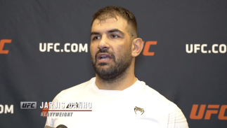 Jarjis Danho reacts with UFC.com after his first-round knockout over UFC heavyweight Yorgan De Castro at UFC Fight Night: Vettori vs Holland on April 10, 2021.