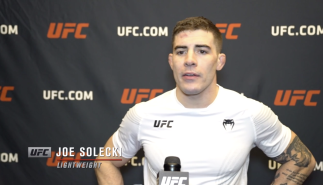Joe Solecki reacts with UFC.com after his unanimous decision victory over UFC lightweight veteran Jim Miller at UFC Fight Night: Brunson vs Holland on March 20, 2021