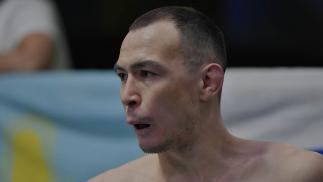 Damir Ismagulov of Russia stands in his corner before his lightweight bout during the UFC Fight Night event at UFC APEX on May 22, 2021 in Las Vegas, Nevada. (Photo by Chris Unger/Zuffa LLC)